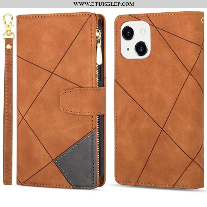 Etui Folio do iPhone 14 z Łańcuch Geometria Paska